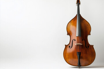 Fototapeta premium A classical string instrument, this elegant violin with its bow is isolated on a clean white background