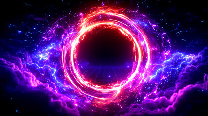 Obraz premium Surreal Energy Ring in Vivid Colors – Generative AI