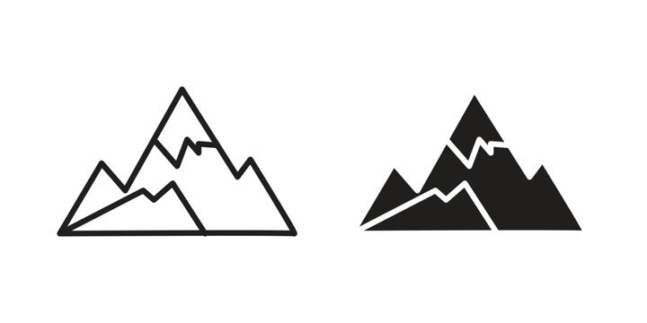 Mountain icon. linear style sign for mobile concept and web design.