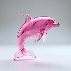 a pink crystal dolphin on a white background
