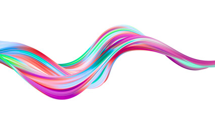 Fototapeta premium Swirling Rainbow Wave: A vibrant display of abstract artistry, where streams of multicolored paint flow and curve. Capturing fluid motion and vivid hues, bringing a dynamic energy.
