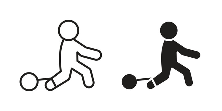 Guilty human icon. linear style sign for mobile concept and web design.