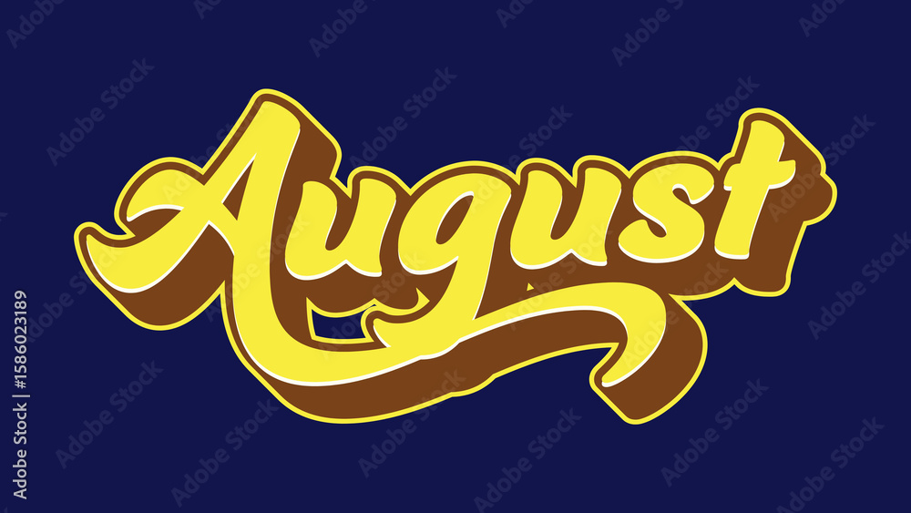 Fototapete august: a captivating visual representation of the month of august, using a playful typeface and con