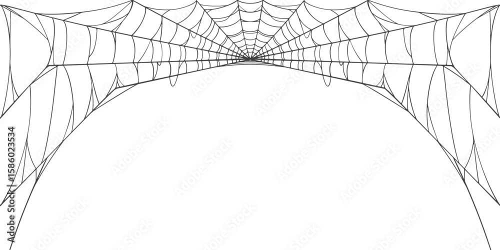 Canvas Prints halloween cobweb frame border, spider web vector isolated on transparent background. vector eps