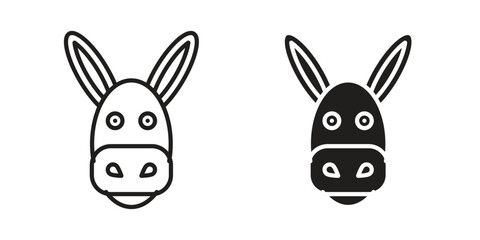 Obraz premium Donkey icon. linear style sign for mobile concept and web design.