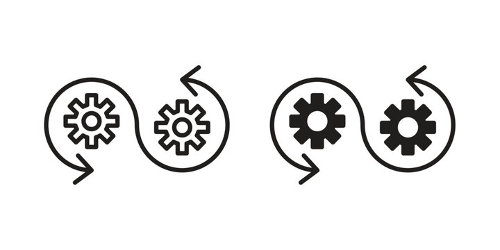 Devops icon. linear style sign for mobile concept and web design.