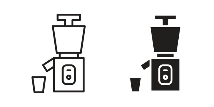 Cold pressed juicer icon. linear style sign for mobile concept and web design.