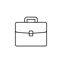 Simple outline briefcase icon representing business travel and work on a clean background