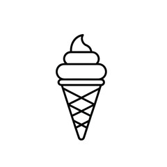 Simple outline ice cream cone graphic with a clean design