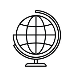Simple outline of the earth s globe with a clean white background