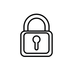 Simple outline lock icon design on a clean white background