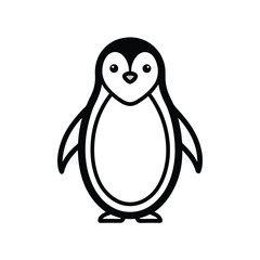 Charming outline penguin icon perfect for wildlife and nature designs