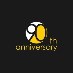 anniversary logo design, 90th anniversary, symbol, icon, party, logo design for 90th anniversary, vector, success, illustration, birthday, symbol, background, year, congratulations, greeting, invitati