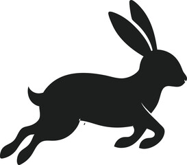 Dynamic running rabbit silhouette icon for sports and nature themes