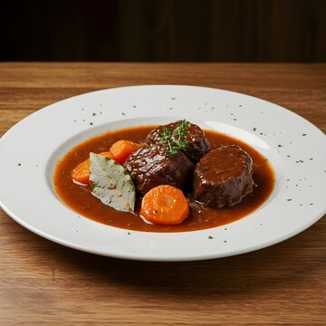 French-style slow-cooked beef stew with red wine and bay leaves &ndash; Daube Proven&ccedil;ale