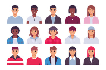 Diverse Personas: A collection of diverse faces showcases individual expressions and varied styles, reflecting a spectrum of personalities and backgrounds.