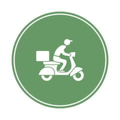Fototapeta premium Delivery scooter icon in green circle