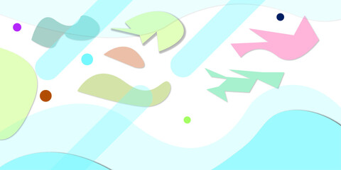 Abstract colored spots and waves forming a soft and harmonious pattern for design