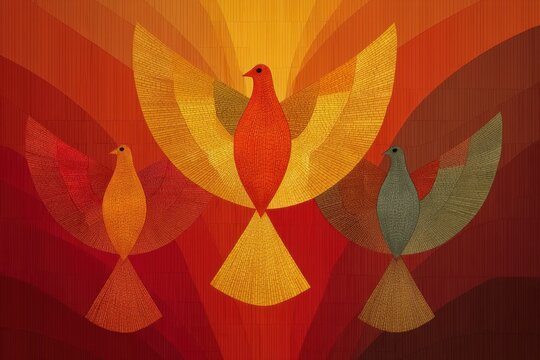 Celebrating the Spirit of Pentecost with Vibrant Colors and Symbols of Faith