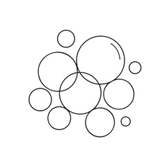 Simple Line Art Illustration of Bubbles Perfect for Cleaning Soap or Water Concepts