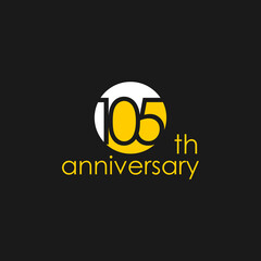 anniversary logo design, 105th anniversary, symbol, icon, party, logo design for 105th anniversary, vector, success, illustration, birthday, symbol, background, year, congratulations, greeting, invita