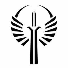 Abstract Phoenix Winged Logo Vector Silhouette Icon.