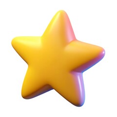 A single yellow star with rounded edges and a slight gradient effect isolated on a white background