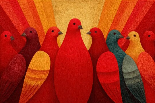 Colorful doves celebrate unity during the vibrant Pentecost festival