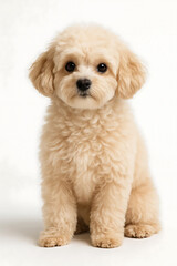 Obraz premium Cute cream-colored Maltipoo puppy