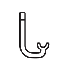 Simple Snorkel Outline Icon for Swimming and Diving Activities on White Background Summer Vacation