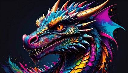Vibrant dragon portrait © Nunung