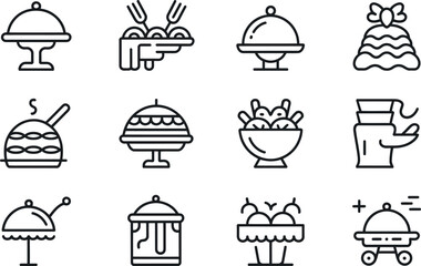 set of icons for food