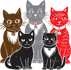 Fototapeta premium set of cats