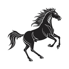 Galloping Horse Silhouette – Elegant Black Running Horse Vector Illustration