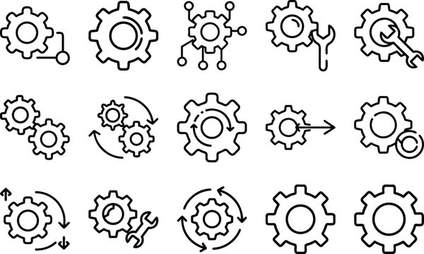 Set of Gear Icon