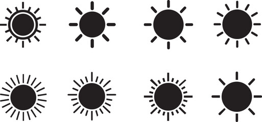 Sun Vector Icons | Solar and Light Energy Illustration Set