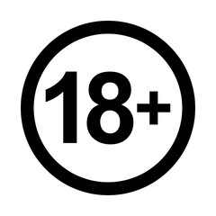 Fototapeta premium Eighteen Plus Age Restriction Symbol