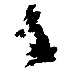 United Kingdom Silhouette Map Art. Vector image
