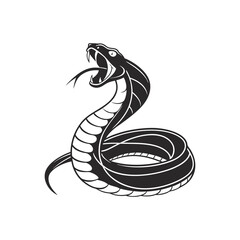 Fototapeta premium Black & White Cobra Vector Illustration, Vintage Style King Cobra Engraving Vector