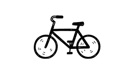 Bicycle vector illustration in chalk drawing style on transparent background  
