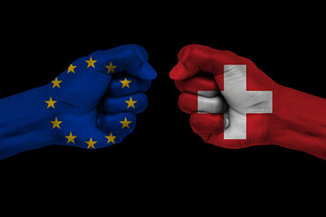 EU and Switzerland trading relationship concept background
