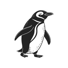 Black & White Penguin Vector Illustration