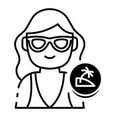 This Beach Girl icon is suitable for Summer Holiday, etc.