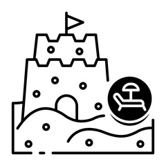 Fototapeta premium This Sandcastle icon is suitable for Summer Holiday, etc.