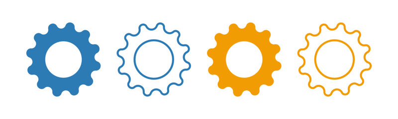 Gears showcase mechanical process and connectivity in this transparent background graphic, Setting icon vector Illustrator editable design.
