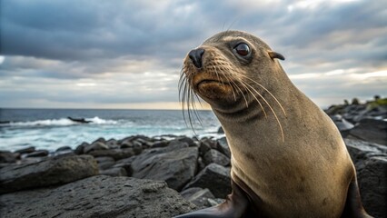 Fototapeta premium Sea lions, sharp and realistic, Photo, Beautiful photos