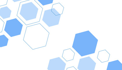 Abstract blue hexagon shape for frame illustration design