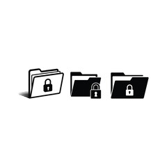 Locked File Folder Icons styles in vector illustration