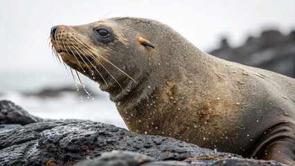 Fototapeta premium Sea lions, sharp and realistic, Photo, Beautiful photos