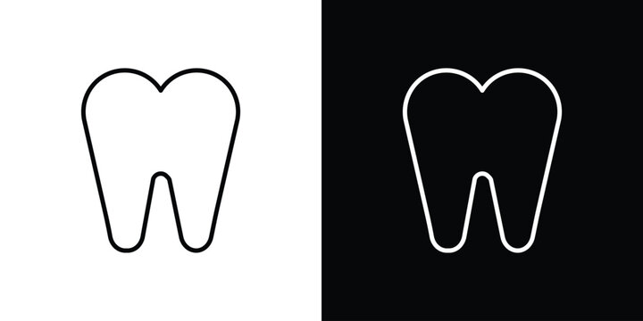 Tooth icon For your design, logo. Vector illustration. Editable Stroke.